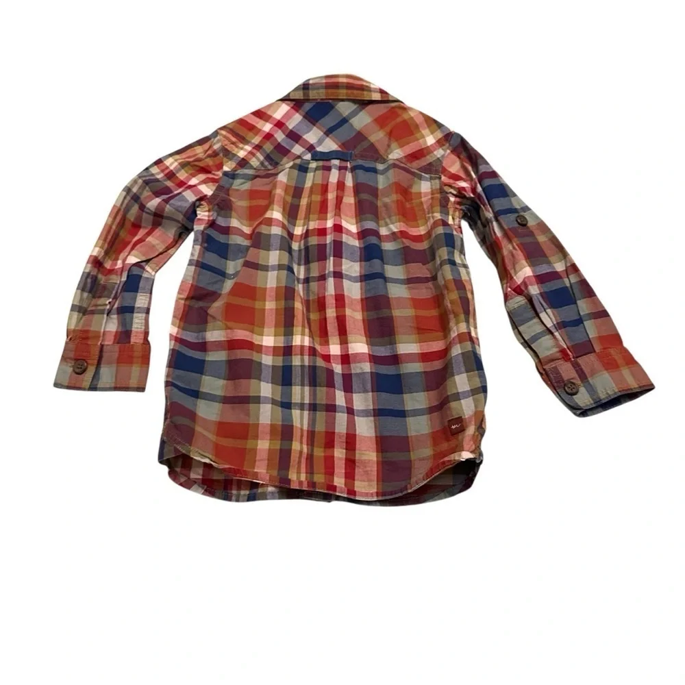 Plaid Button Down Shirt for Kids - Red, Blue, Cream